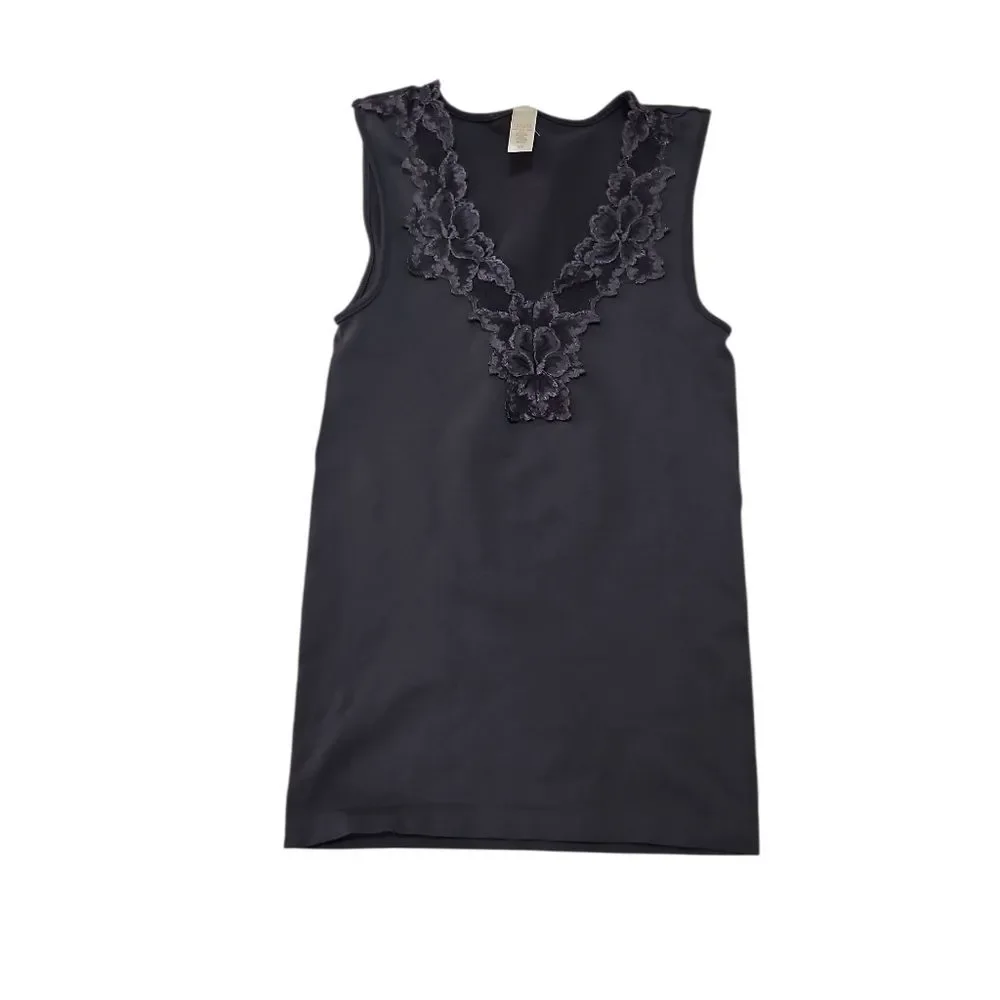 BR Vintage Y2K Chocolate Brown Lace Cami Tank Office Siren XS Whimsigoth Romance